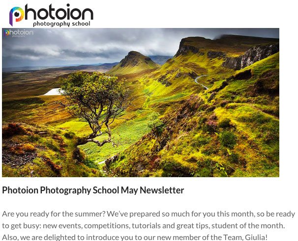 Photoion Photography School May Newsletter