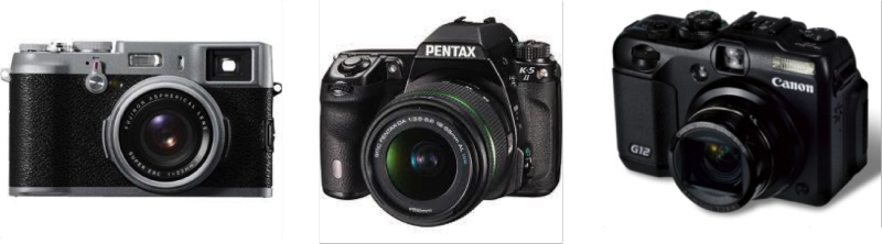 Fuji X100 Pentax K5 Canon Powershot 