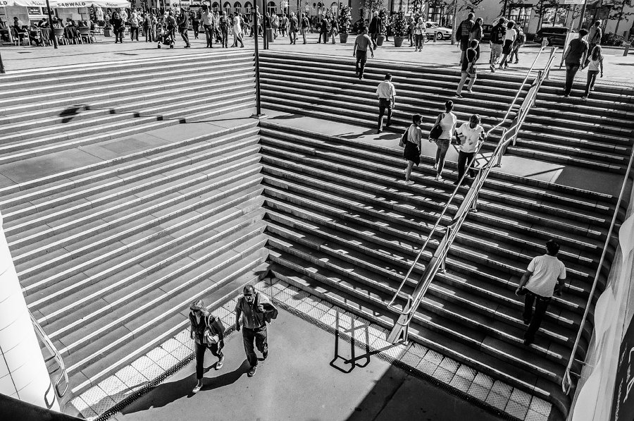 The Steps at the train station, Schwaebisch Gmuend/Germany by Nebil Kisa