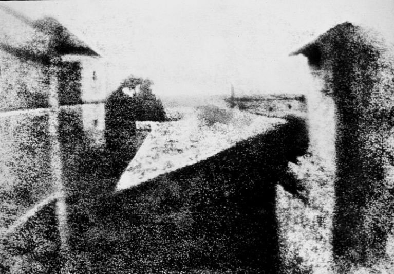 The first photograph ever taken by The first photograph ever taken by Nicéphore Niépce, 1826
